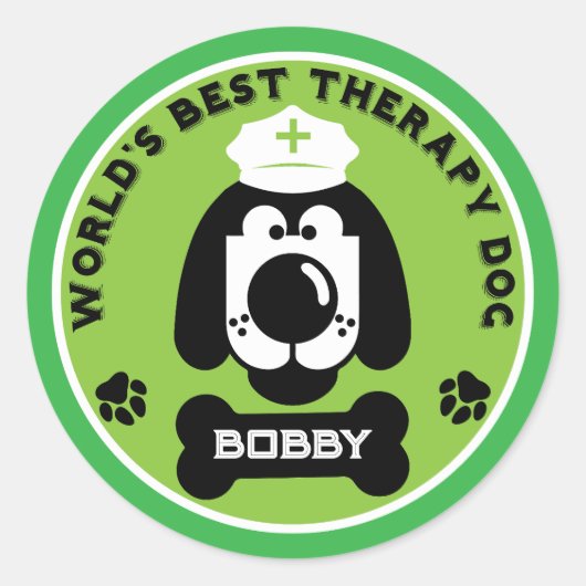 World's Therapy Helper Dog Ronde Sticker (Voorkant)