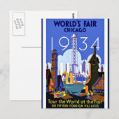 World's Trade Fair, Chicago 1934 Briefkaart (Voorkant / Achterkant)