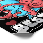 World's Wife Cute Kawaii Octopus Heart Cute Couple Poster (Hoek)
