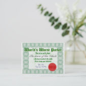 World's Worst Parker Bad Parking Award - Certifica Visitekaartje (Staand voorkant)