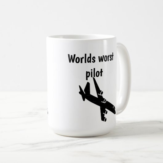 Worlds worst pilot coffee mug koffiemok (Voorkant rechts)