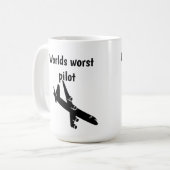 Worlds worst pilot coffee mug koffiemok (Voorkant links)