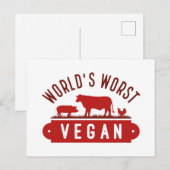 World's Worst Vegan Briefkaart (Voorkant / Achterkant)