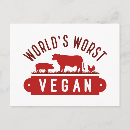 World's Worst Vegan Briefkaart (Voorkant)