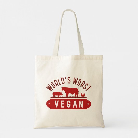 World's Worst Vegan Tote Bag (Achterkant)