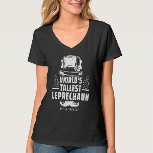 Worldu2019s Tallest Leprechaun  Irish Saint Patric T-shirt (Voorkant)