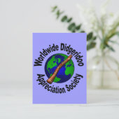 Worldwide Didgeridoo Appreciation Society Briefkaart (Staand voorkant)