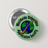 Worldwide Didgeridoo Appreciation Society Ronde Button 5,7 Cm (Voorkant /achterkant)
