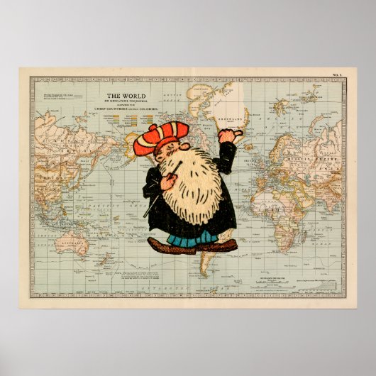 "Worldwide Hitchhiker" gerestaureerde vintage post Poster (Voorkant)