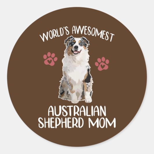 WORLEN VAN VROUWELIJKE AUSTRALIAANSE SCHEPERSMOMIE RONDE STICKER (Voorkant)