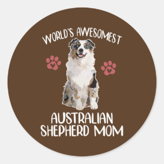 WORLEN VAN VROUWELIJKE AUSTRALIAANSE SCHEPERSMOMIE RONDE STICKER