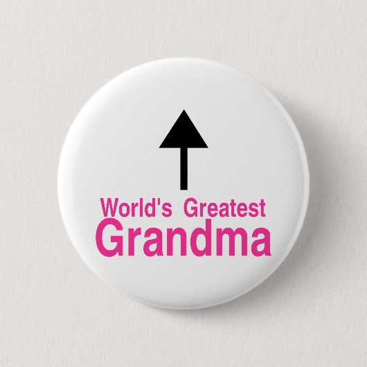 Worlets Greatest Grandma Arrow Ronde Button 5,7 Cm (Voorkant)
