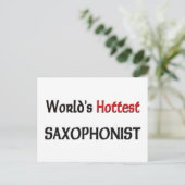 Worlets Hotste Saxophonist Briefkaart (Staand voorkant)