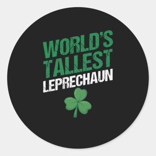 Worlets Tallest Leprechaun St Patricks Day Gift Ronde Sticker (Voorkant)