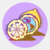 Worlly Lemons Ronde Sticker (Voorkant)