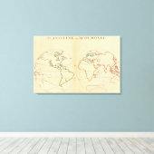 Worlp-kaart met 5 zones canvas afdruk (Insitu (Houten vloer))