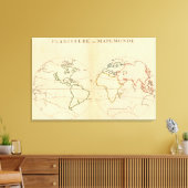 Worlp-kaart met 5 zones canvas afdruk (Insitu (Woonkamer))