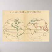 Worlp-kaart met 5 zones poster (Voorkant)