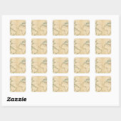 Worlp-kaart met 5 zones vierkante sticker (Vel)