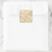 Worlp-kaart met 5 zones vierkante sticker (Tas)