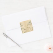 Worlp-kaart met 5 zones vierkante sticker (Envelop)