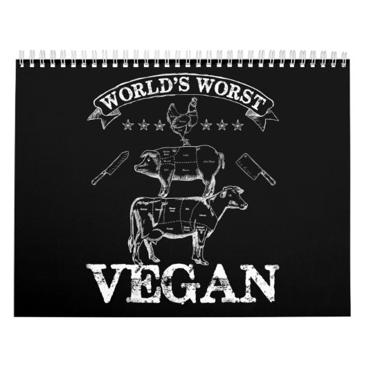 Worlst Vegan Vat BBQ Chicken Pig Cow Kalender (Hoes)