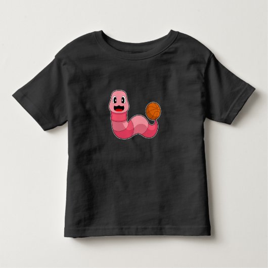 Worm Basketbalspeler Basketbal Kinder Shirts (Voorkant)