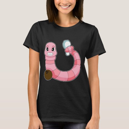 Worm Bowling Bowling bal Kegel T-shirt (Voorkant)