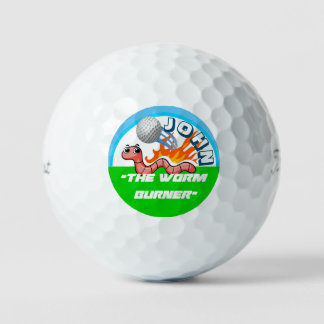 "Worm Burner" Funny Persoonlijke naam Golf Balls Golfballen