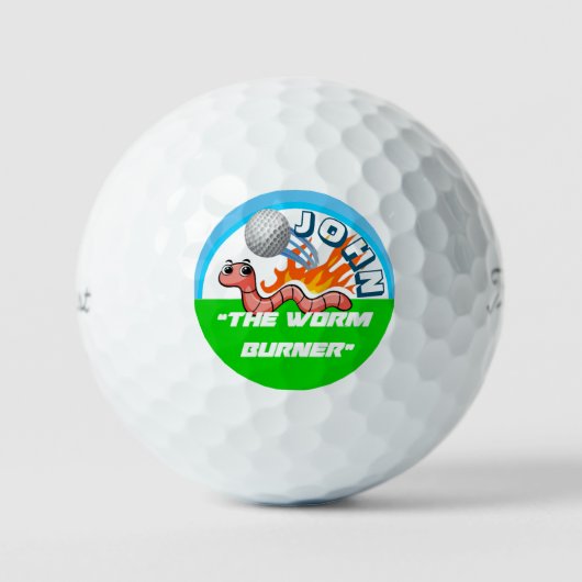 "Worm Burner" Funny Persoonlijke naam Golf Balls Golfballen (Voorkant)