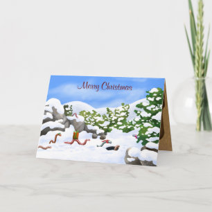 worm Christmas card Feestdagen Kaart