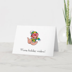 Worm Christmas-Kaart Feestdagen Kaart