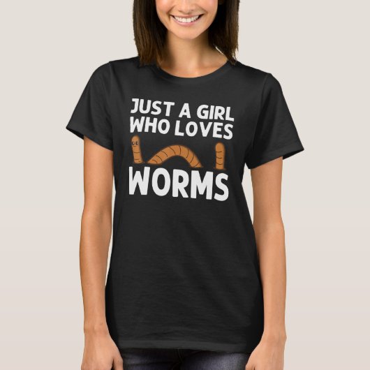 Worm Design voor Meisjes Kinder regenworm Grunting T-shirt (Voorkant)
