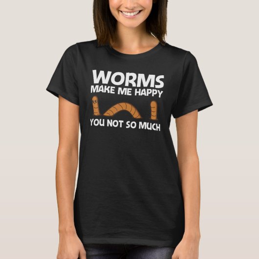 Worm Designs For Men Women Earthworm Grunting Farm T-shirt (Voorkant)