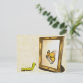 Worm en de Mirror. Briefkaart (Staand voorkant)