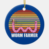 Worm Farmer Compostering Farming  Retro Pet Keramisch Ornament (Voorkant)