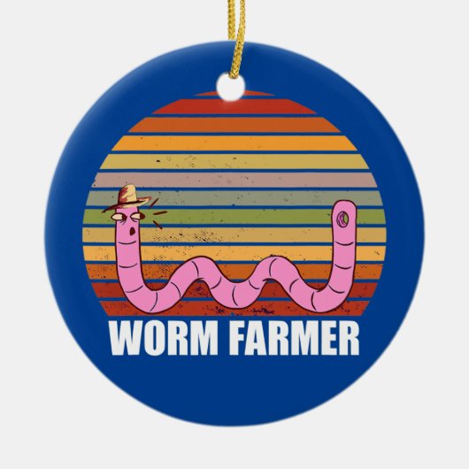 Worm Farmer Compostering Farming Retro Pet Keramisch Ornament (Voorkant)
