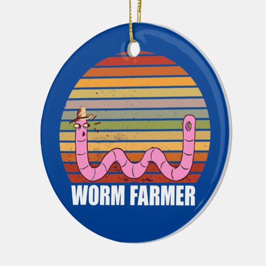 Worm Farmer Compostering Farming  Retro Pet Keramisch Ornament (Links)