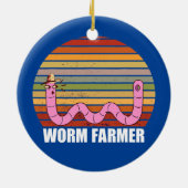 Worm Farmer Compostering Farming Retro Pet Keramisch Ornament (Achterkant)