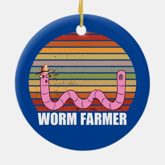 Worm Farmer Compostering Farming  Retro Pet Keramisch Ornament (Achterkant)
