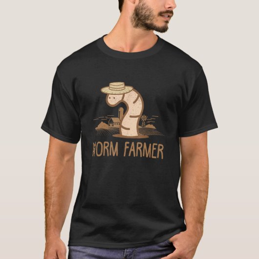 Worm Farmer Vermiculture Gardening Breedin T-shirt (Voorkant)
