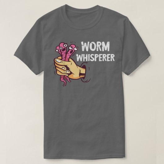 Worm Farmer Whisperer Hand Catch Red Wiggler Worm T-shirt (Design voorkant)