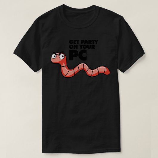 Worm feesten op uw pc t-shirt (Design voorkant)