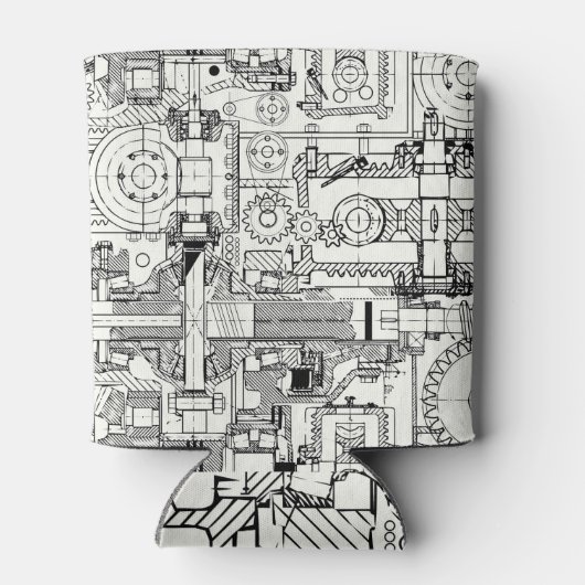 Worm Gears: Naadloze technische machines. Blikjeskoeler (Achterkant)