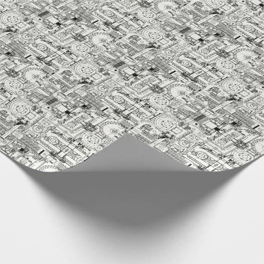 Worm Gears: Naadloze technische machines. Cadeaupapier (Hoek)