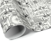 Worm Gears: Naadloze technische machines. Cadeaupapier (Rol Hoek)