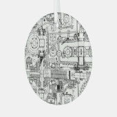 Worm Gears: Naadloze technische machines. Glas Ornament (Voorkant links)