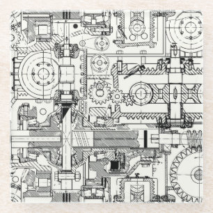Worm Gears: Naadloze technische machines. Glazen Onderzetter