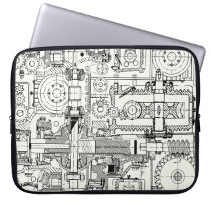 Worm Gears: Naadloze technische machines. Laptop Sleeve