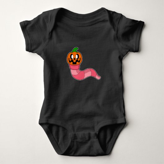 Worm Halloween pompoen Romper (Voorkant)